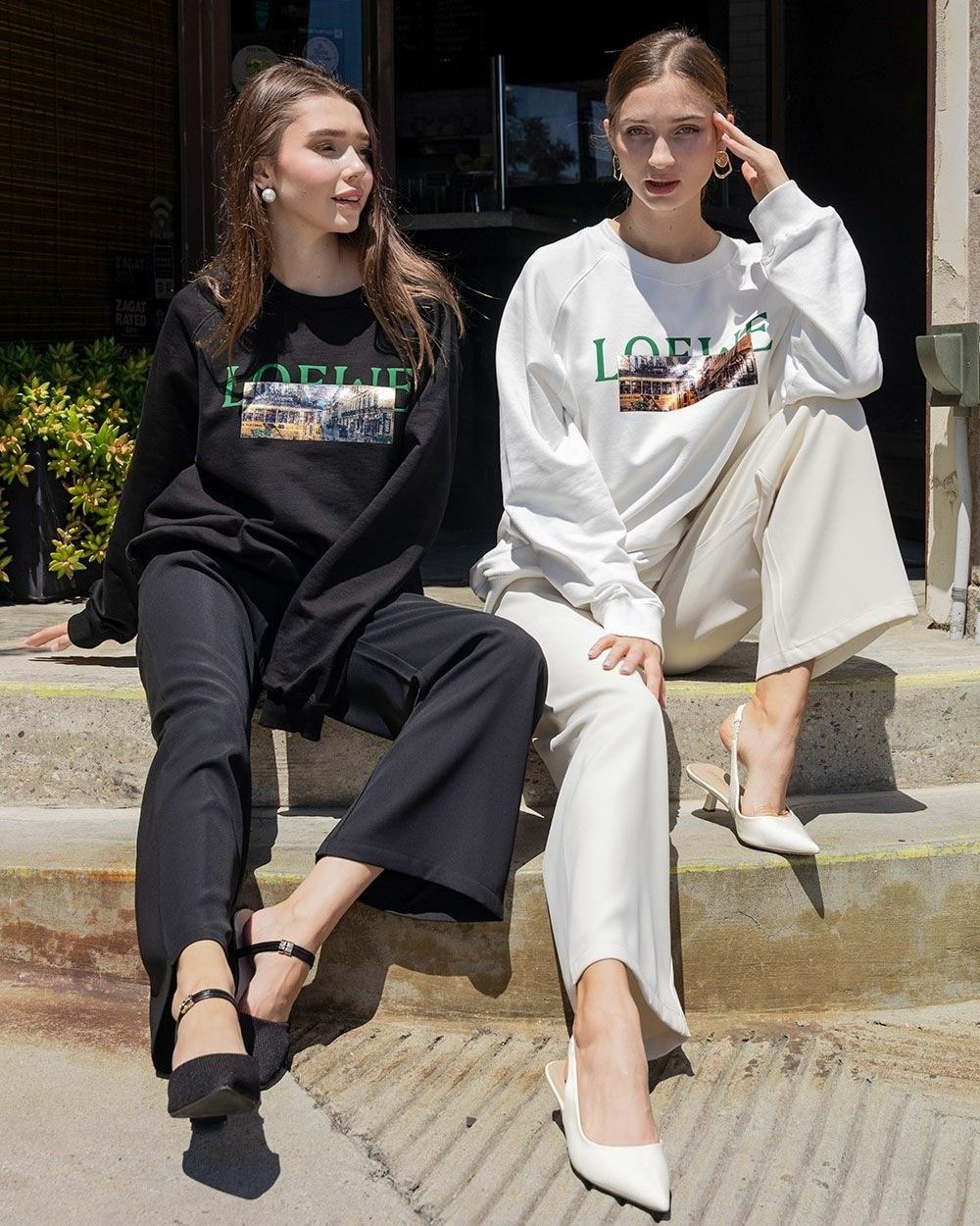 【MICALLE MICALLE Account】 HOMMAGE  LW SWEATSHRIT (ホワイト)   ロゴ Tトレーナー  MAG105TDC