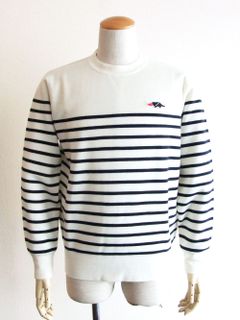PABLO SWEATER   パネルボーダー柄ニット (ホワイト)  RSM-22281