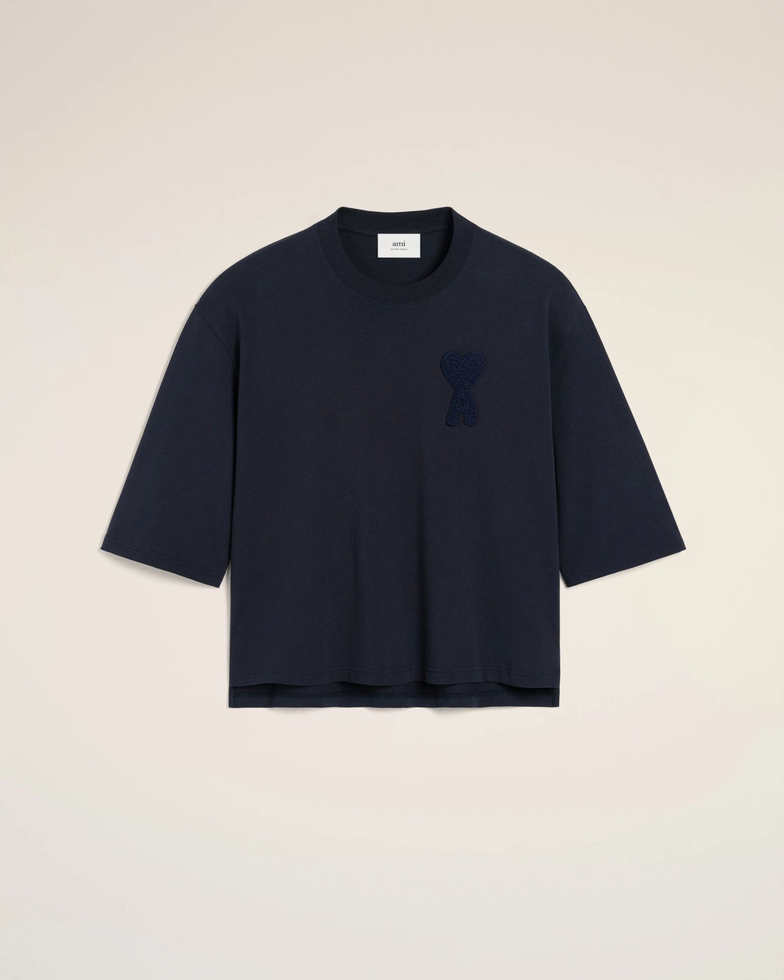ami ハリ アミ ト クル ロコ 刺繍 クルネック Tシャツ ☆AMI☆刺繍ロゴhalf t-shirts (KOREA EXCLUSIVE) (AMI PARIS/T