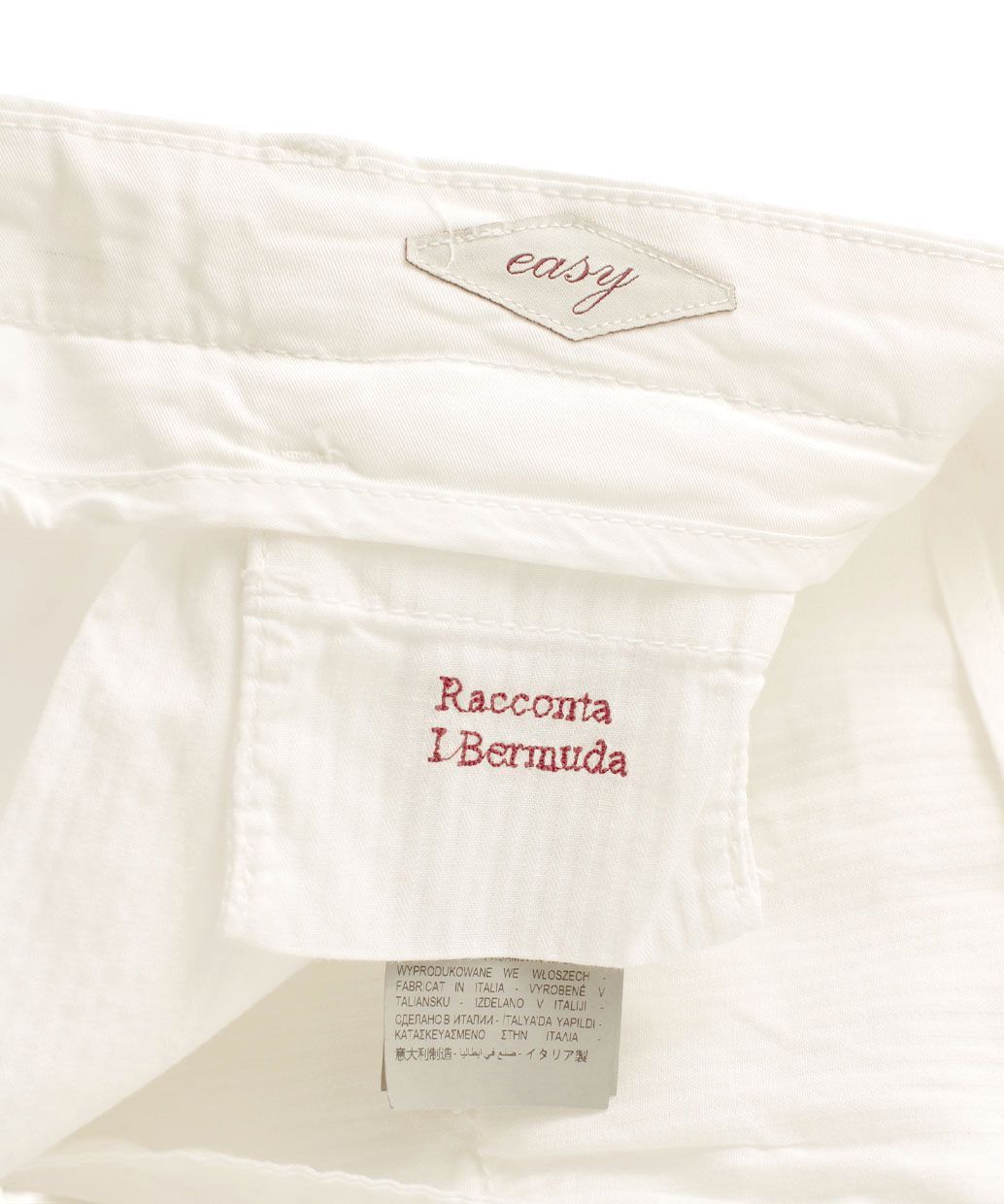 BRIGLIA 1949   ( ホワイト ) コットンストレッチ ワンプリーツスリムショーツ