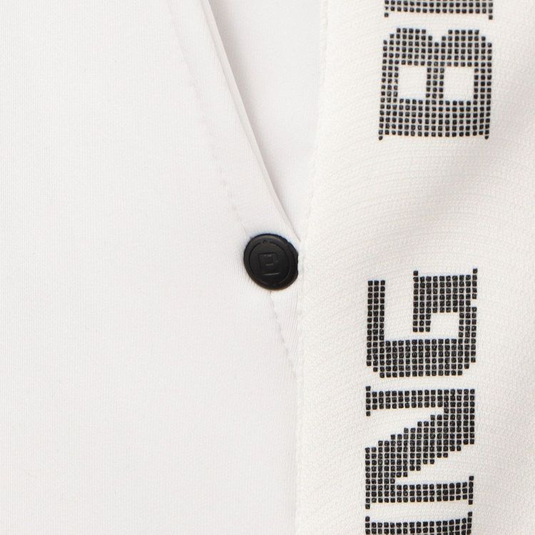 MENS SIDE LOGO LINE SLIM PANTS (ホワイト) ロゴ ストレッチジャージパンツ