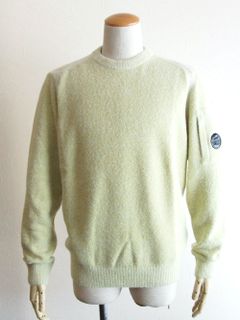 FLEECE KNIT JUMPER  (イエロー) ウール クルーネック セーター