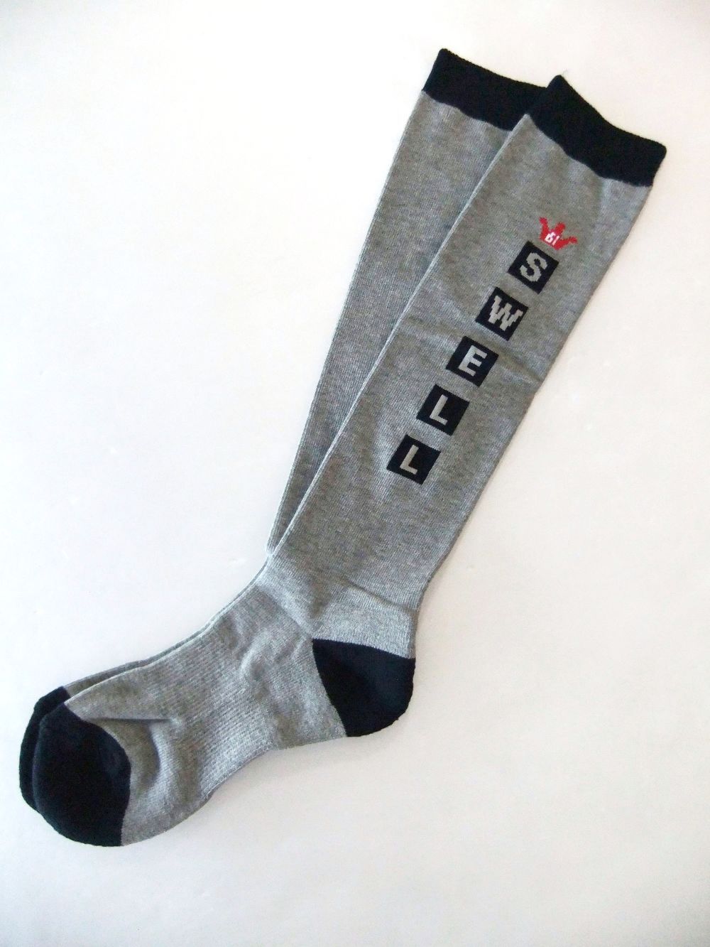 【LADIES】 CROWN HIGH SOCKS W.  ロゴ ハイソックス ( グレー ) RSA-23207