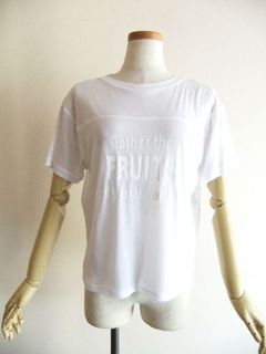 シアー コットン ガーゼ ロゴプリント Tシャツ  (ホワイト) 526976