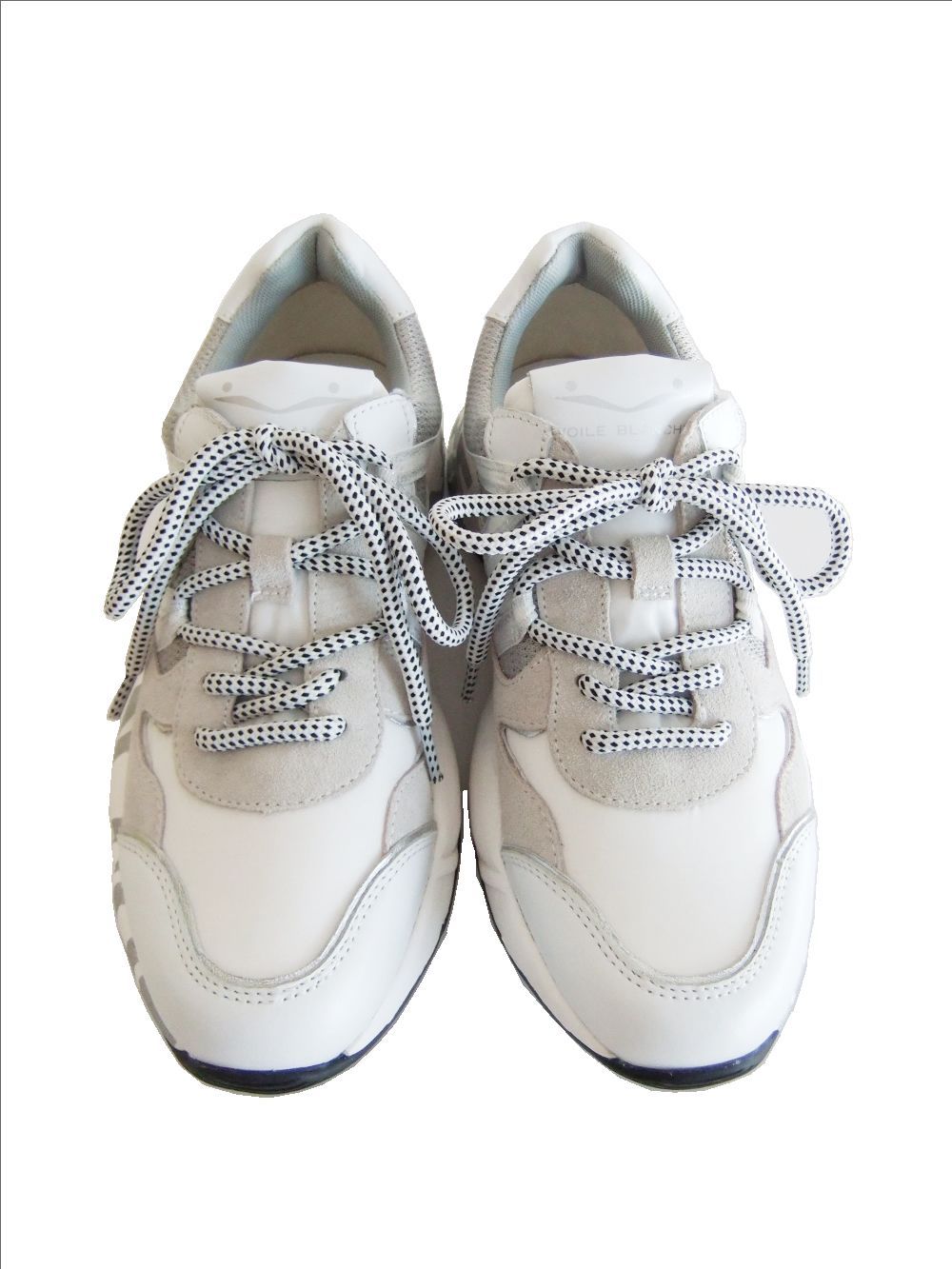 〈LADIES〉 CLUB100  VITELLO/NYLON/CORDURA LAM  ナイロン×レザー ローカットスニーカー (ホワイト)   0N01