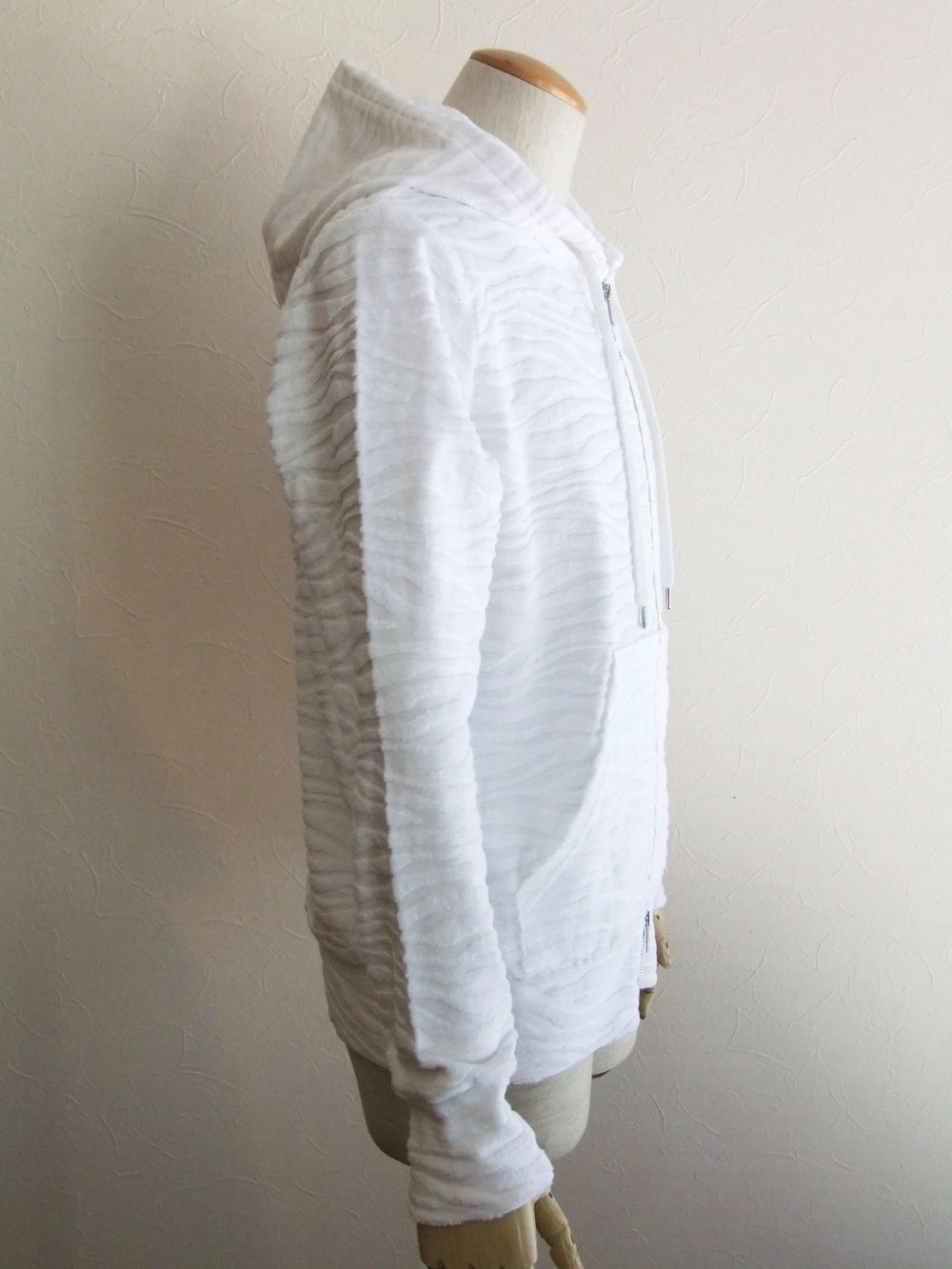 ZEBRA PILE JQ HOODIE  ゼブラ柄 パイルパーカー (ホワイト )