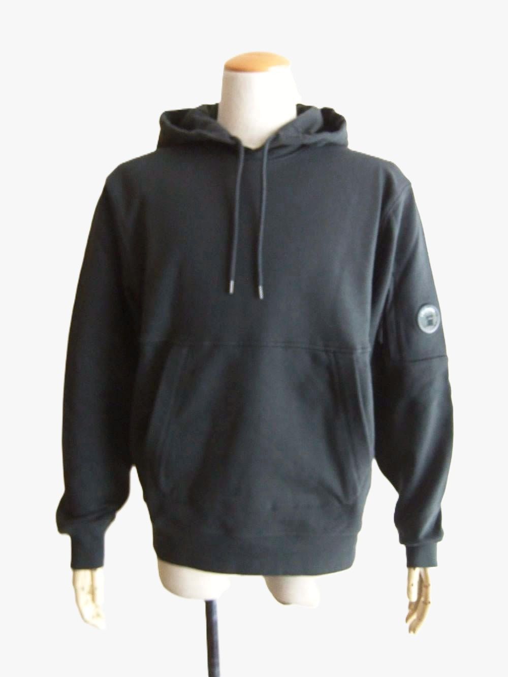 DIAGONAL RAISED FLEECE HOODED LENS SWEATSHIRT (ダークグレー) フーデッド スウェットシャツ