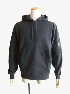 DIAGONAL RAISED FLEECE HOODED LENS SWEATSHIRT (ダークグレー) フーデッド スウェットシャツ