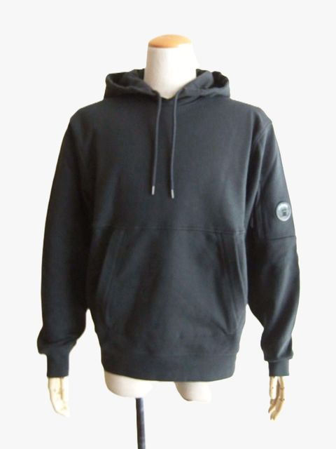 DIAGONAL RAISED FLEECE HOODED LENS SWEATSHIRT (ダークグレー) フーデッド スウェットシャツ