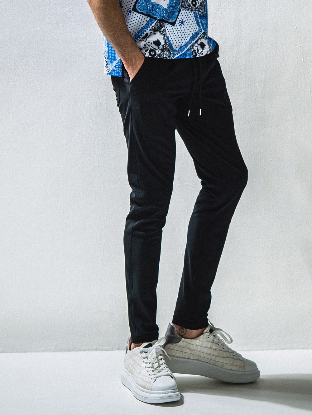 CHRIS EASY TUCK PANTS スラックス イージー タックパンツ (ブラック)