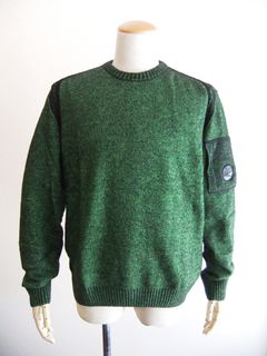 FLEECE KNIT JUMPER  (グリーン) ウール クルーネック セーター
