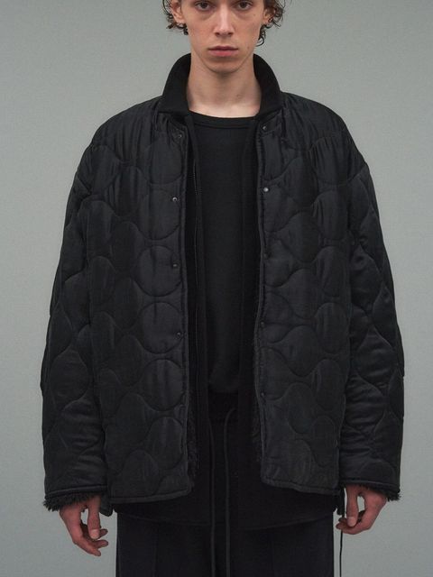 ノーカラー キルティング ブルゾン