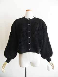 トゲトゲ ニット カーディガン  （ブラック）  a41-000