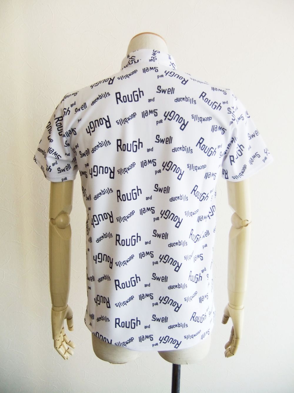 WAIMEA ROUGH-NECK  (ホワイト)  ロゴ半袖ラフネックポロ   RSM-23019