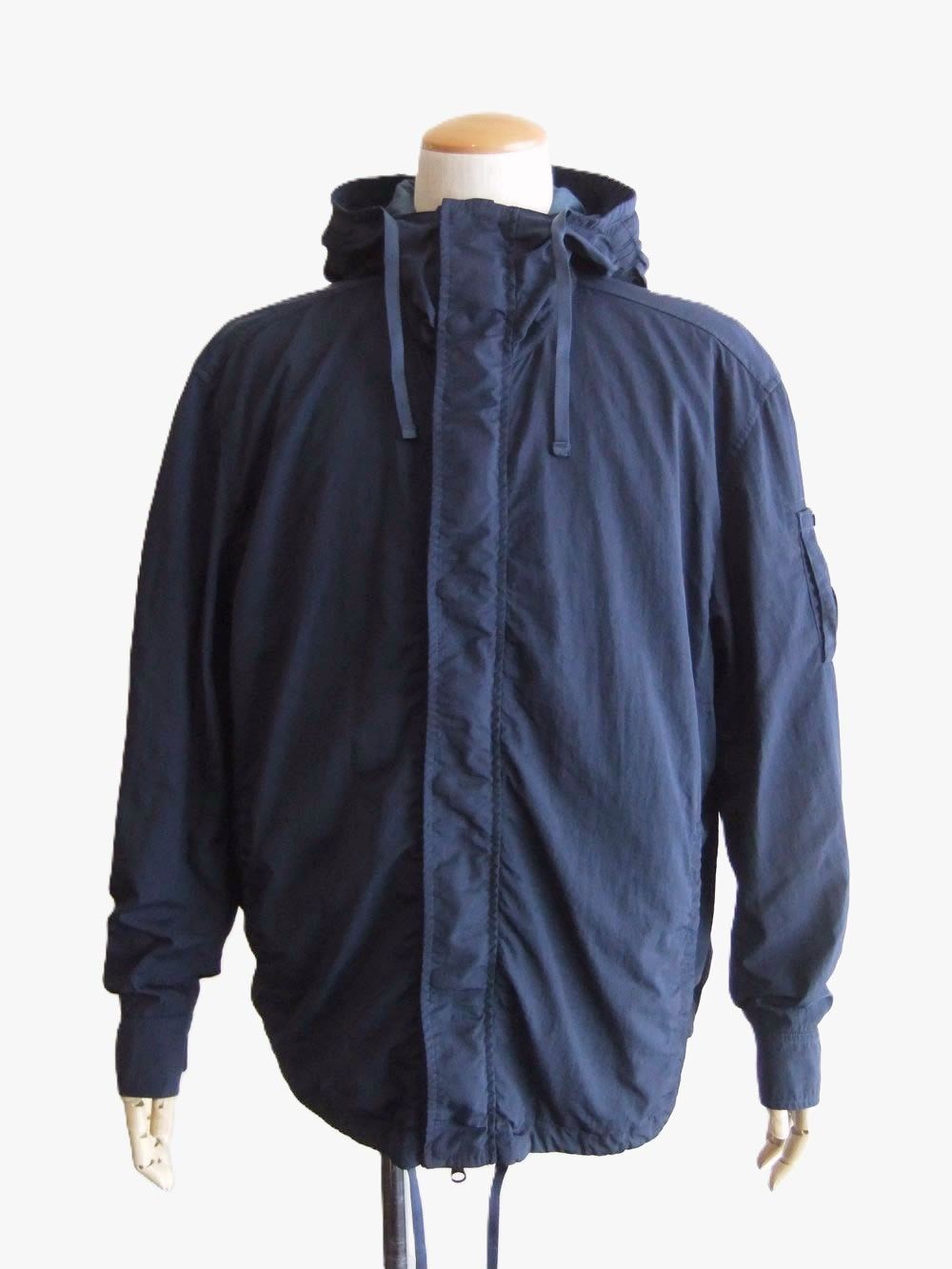 T-ST NYLON HOODED LENS OVERSHIRT  (ネイビー) ジップアップ パーカー ブルゾン