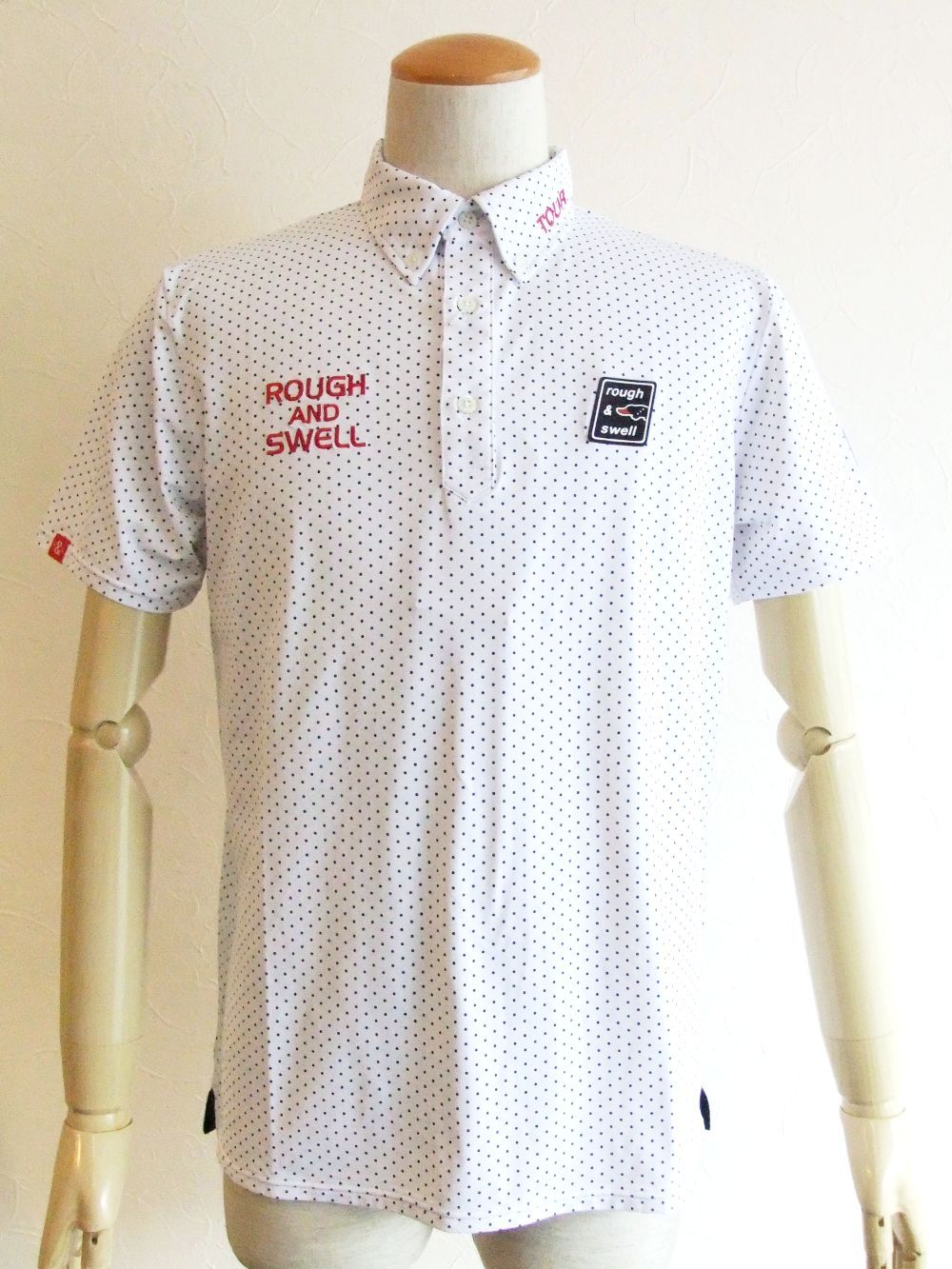 rough & swell - DOTS POLO (ブラック) 半袖ポロシャツ | 4.444glad