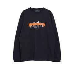 【MICALLE MICALLE Account】 HOMMAGE DORO H LONG-T   (ブラック)   ロゴ T-SHIRT  MAF101TDC
