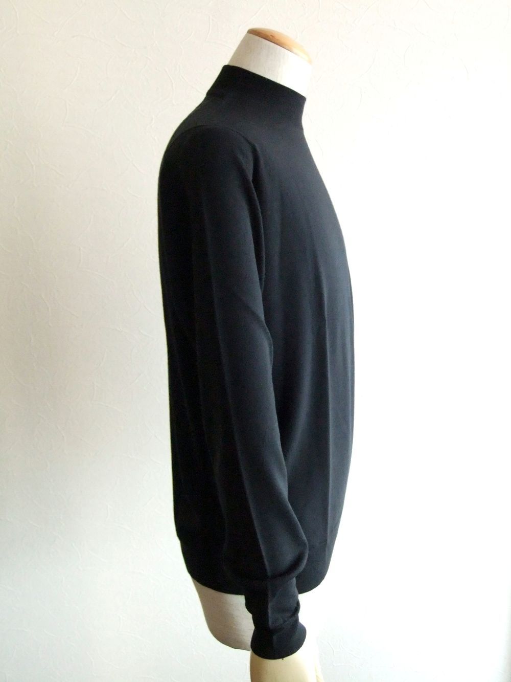 WALTON ( ブラック )  30G  長袖モックネックニット
