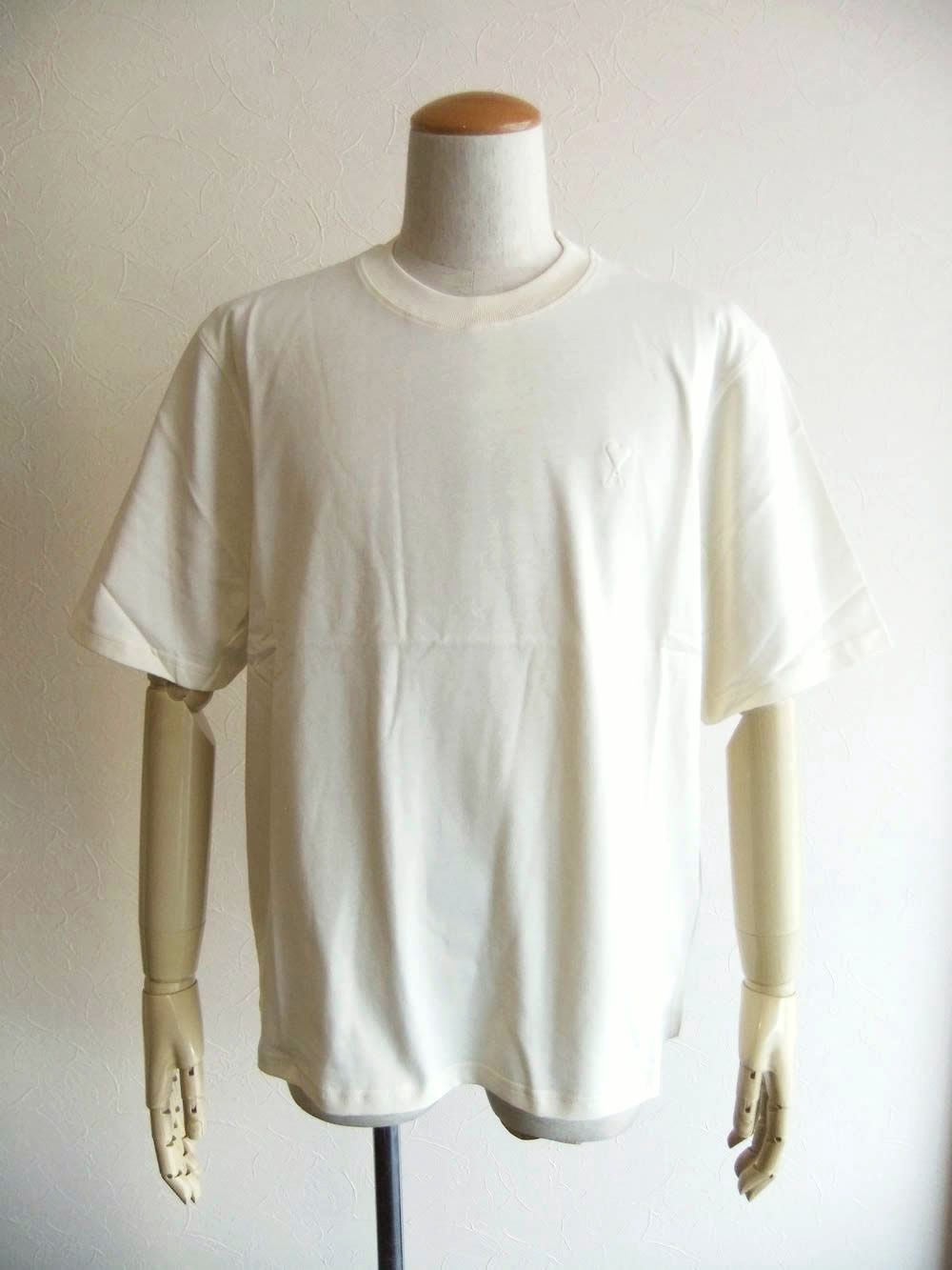 【ユニセックス】AMI DE COEUR Tシャツ (アイボリー)  ロゴ半袖 Tシャツ