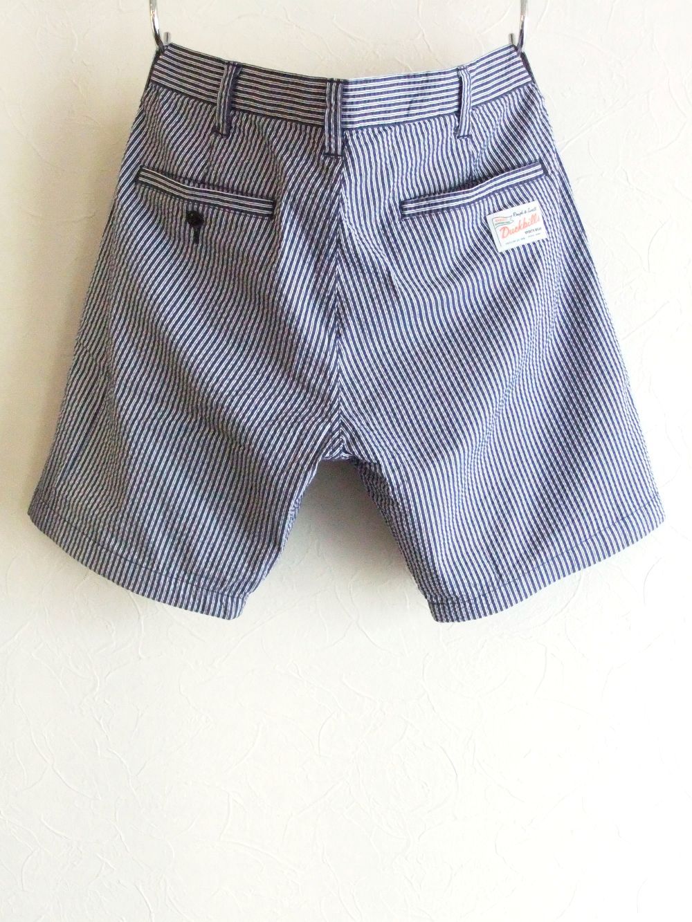 NEVADA SHORTS (ネイビー)  コットン ストライプ柄 ストレッチ ハーフパンツ   RSM-22078