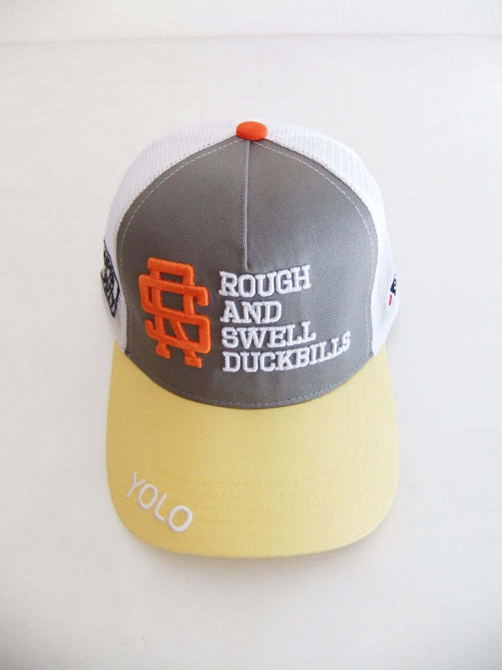 MESH TOUR CAP ( グレー×イエロー ) ロゴ入りキャップ RSA-22001