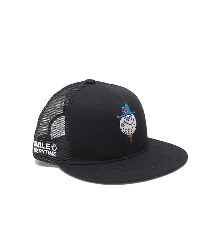 rough & swell - Mr. BOGEY MESH CAP (ブラック) ロゴ入り