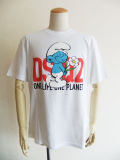 SMURFS REGULAR T-SHIRT  (ホワイト)  スマーフ× D2 ロゴ Tシャツ   S78GD0088