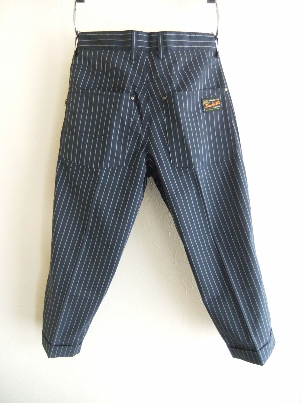 BERKELEY CROPPED (ネイビー)  コットン ストライプ柄 ストレッチ パンツ   RSM-23061