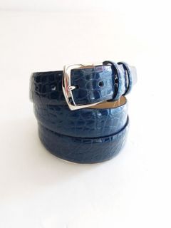 アリゲーター ALLIGATOR LEATHER BELT ( ダークブルー )