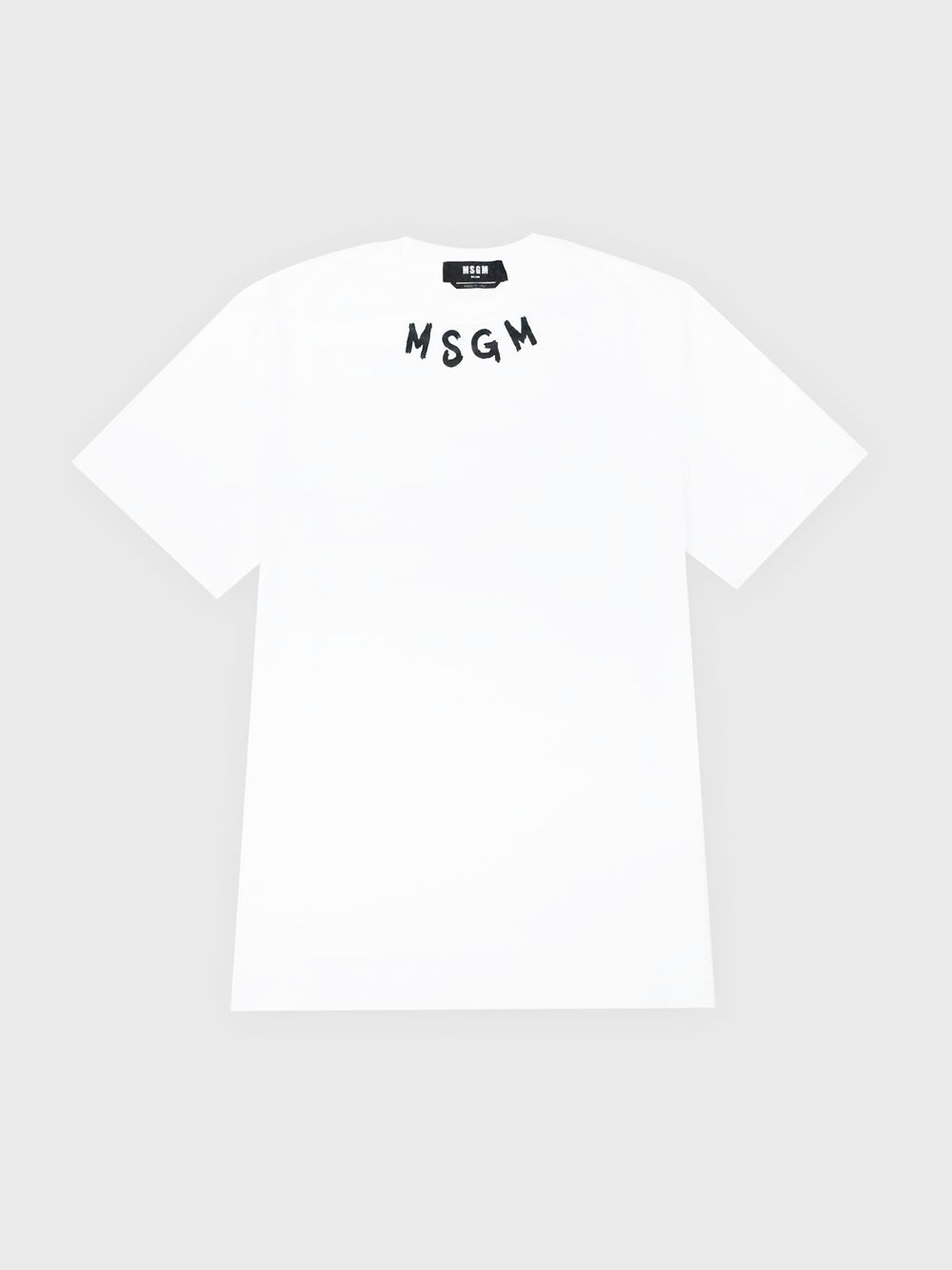 MSGM - ブラッシュストローク ロゴTシャツ (ホワイト) 3240MM96