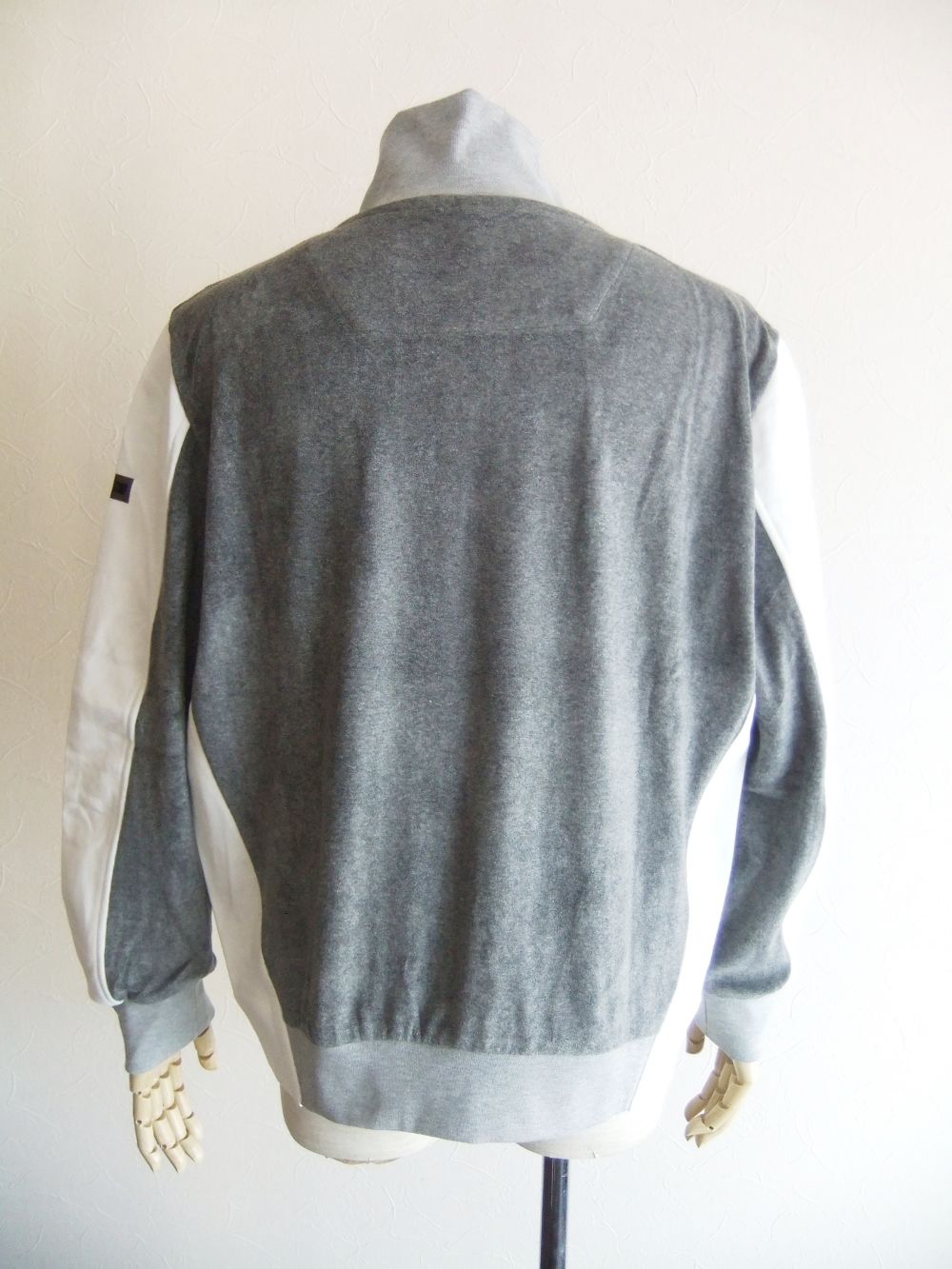 MOSI FLEECE   ZIP UP (GRAY / WHITE)  ベロアパイル 切替え ブルゾン