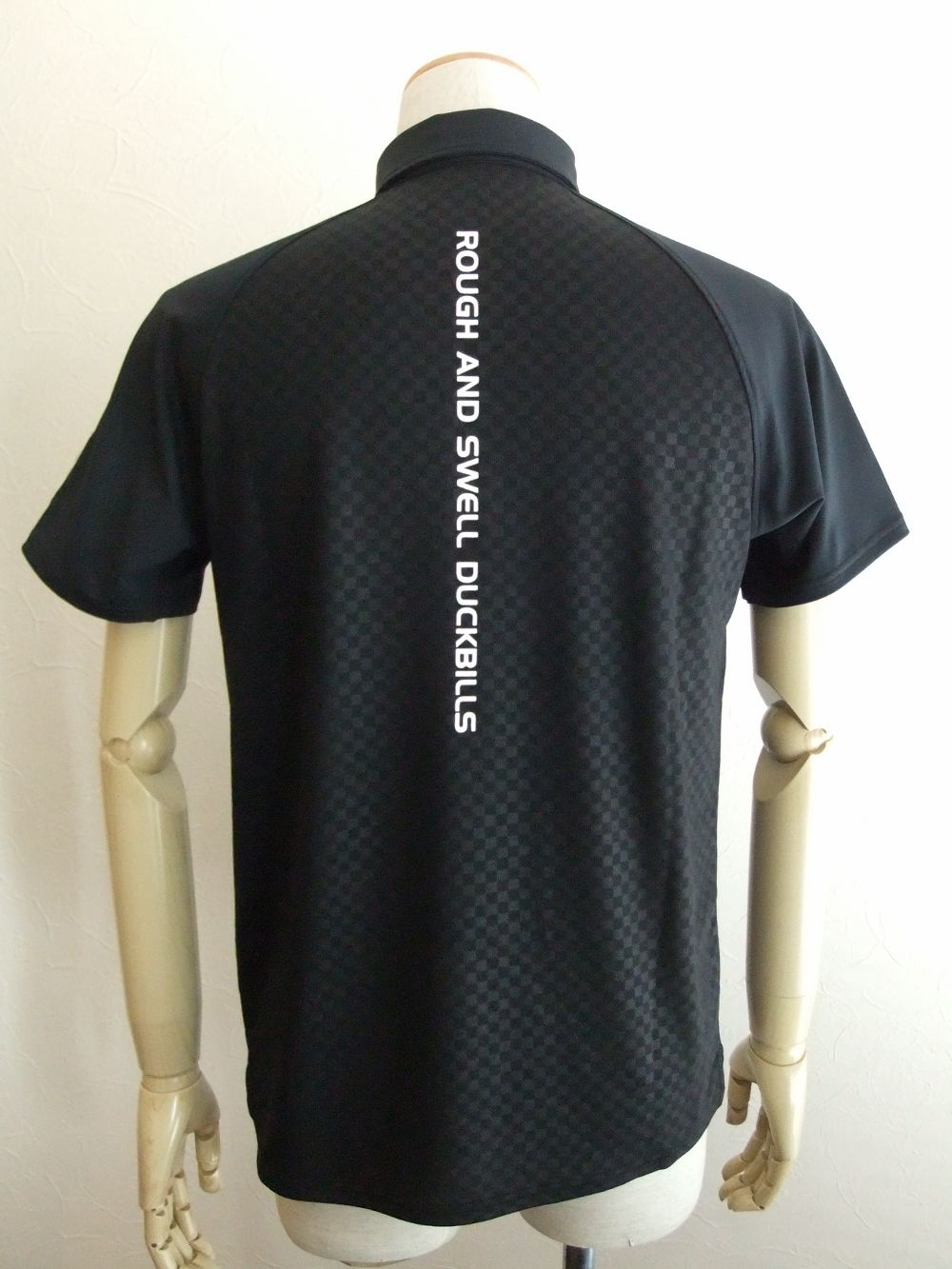 SHADOW POLO   シャドーチェック柄 半袖ポロ (ブラック)  RSM-22009