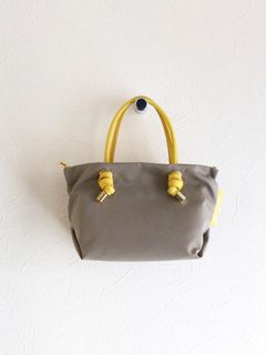 ノットハンドル トートバッグ  ( トープ × シトラス )  BIANCA  V-2197