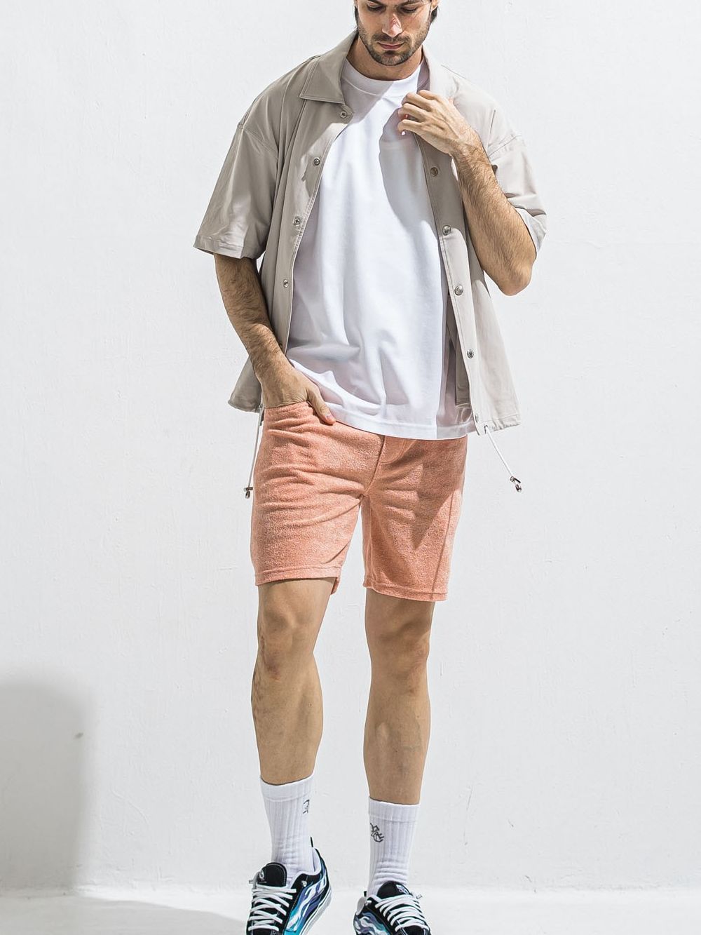 REV MESH OVER TEE  (ホワイト)   メッシュ オーバーTシャツ