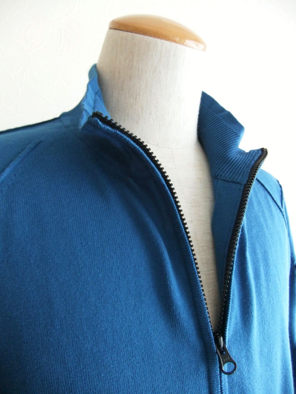 SEA ISLAND ZIPPED KNIT  (ブルー)  ZIP カーディガン