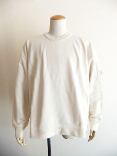 SWEATSHIRTS CREW NECK IN BRUSHED EMERIZED DIAGONAL FLEECE (ベージュ) クルーネック スウェットシャツ