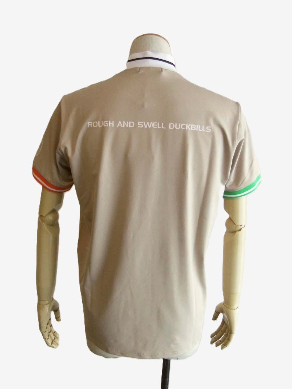 COLORFUL RIB MOCK  (ベージュ)  半袖モックネック ポロシャツ  RSM-26035