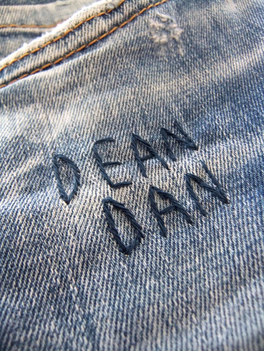 DEAN/DAN EMBROIDERY ROADIE JEANS  ルーズフィット ジーンズ   S74LB1444