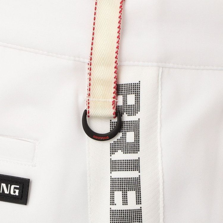MENS SIDE LOGO LINE SLIM PANTS (ホワイト) ロゴ ストレッチジャージパンツ