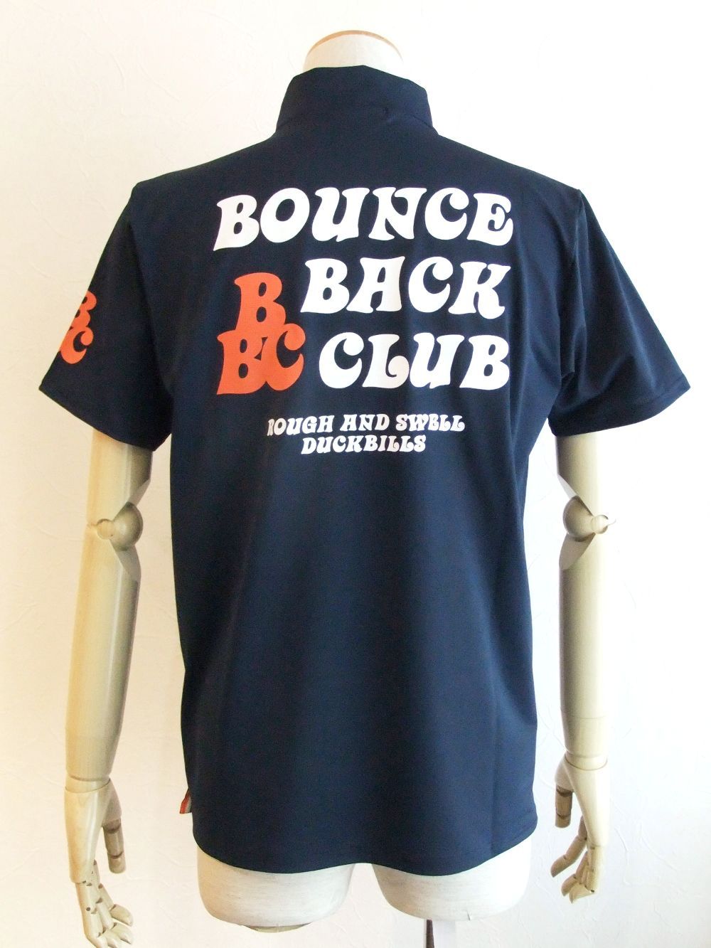 B.B.C. MOCK  ( ネイビー )  モックネック 半袖ポロシャツ RSM-21048