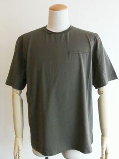 スプレーPRINT クルーネック  Tシャツ   ( カーキ )