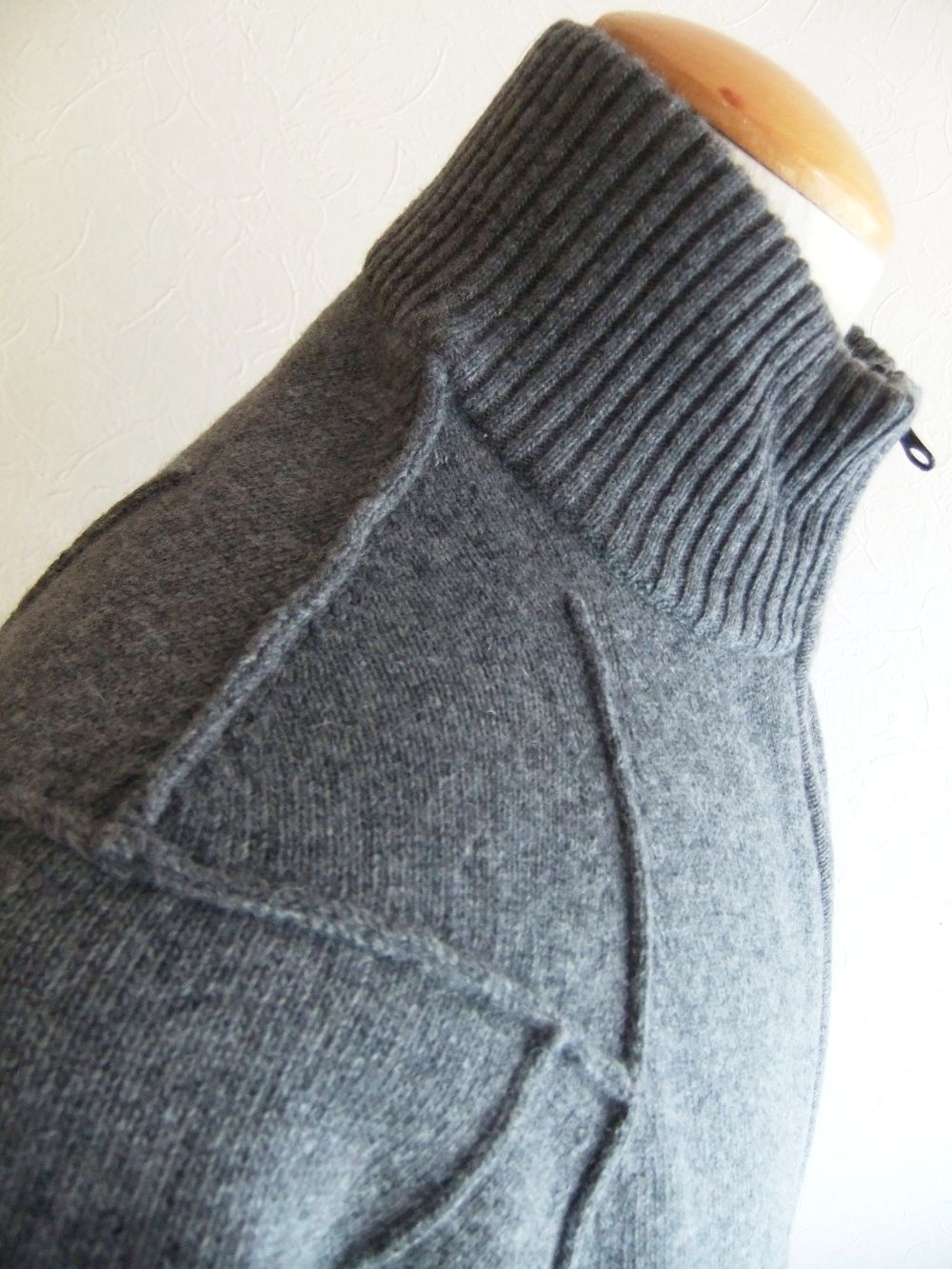 LAMBSWOOL  ZIPPED KNIT   スタンドカラー ZIP セーター