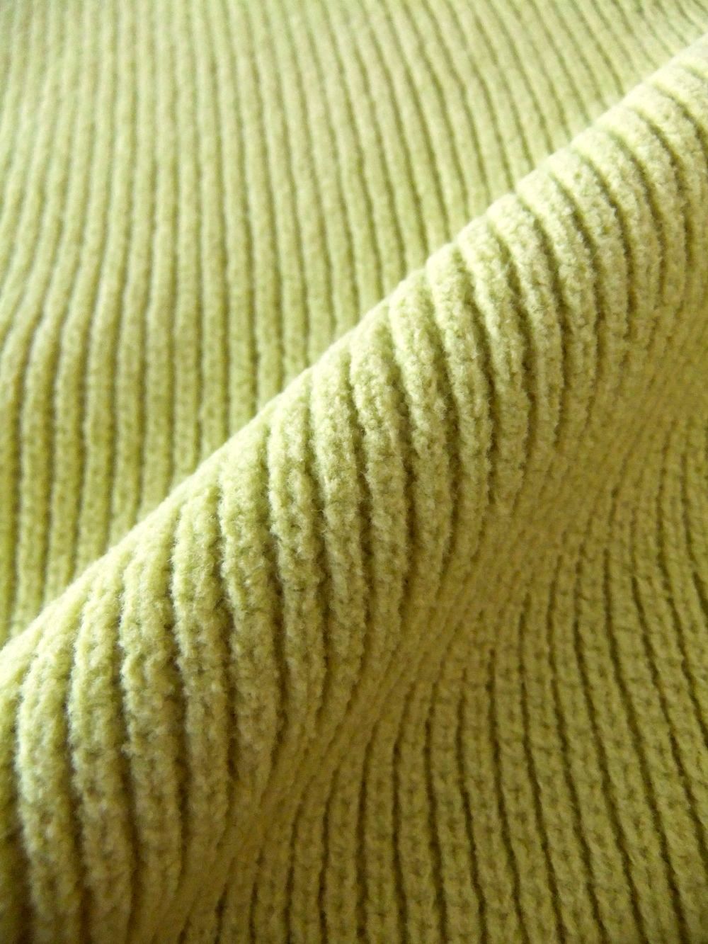 COTTON CHENILLE WAFFLE KNIT (イエロー)  ワッフル クルーネックニット