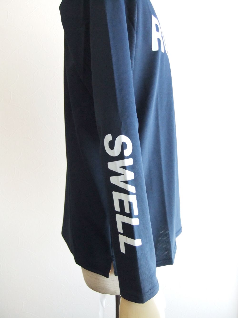 BIG LOGO MOCK L.S.  ( ネイビー )  モックネック 長袖ポロシャツ  RSM-21227