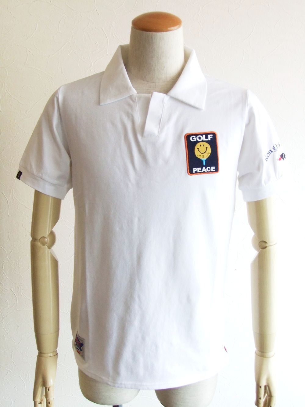 GOLF PEACE V- SKIPPER (ホワイト) 半袖スキッパーポロ  RSM-22032