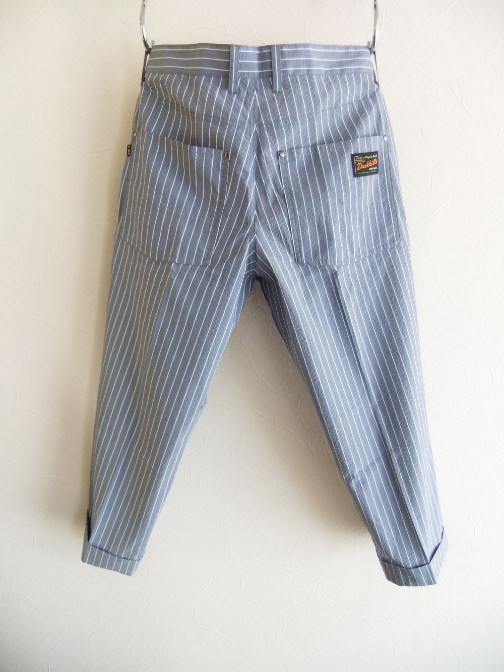 BERKELEY CROPPED (ブルーグレー)  コットン ストライプ柄 ストレッチ パンツ   RSM-23061