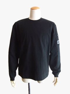 30/2 MERCERIZED JERSEY TWISTED LONG SLEEVE LENS TSHIRT  (ブラック) クルーネック 長袖シャツ