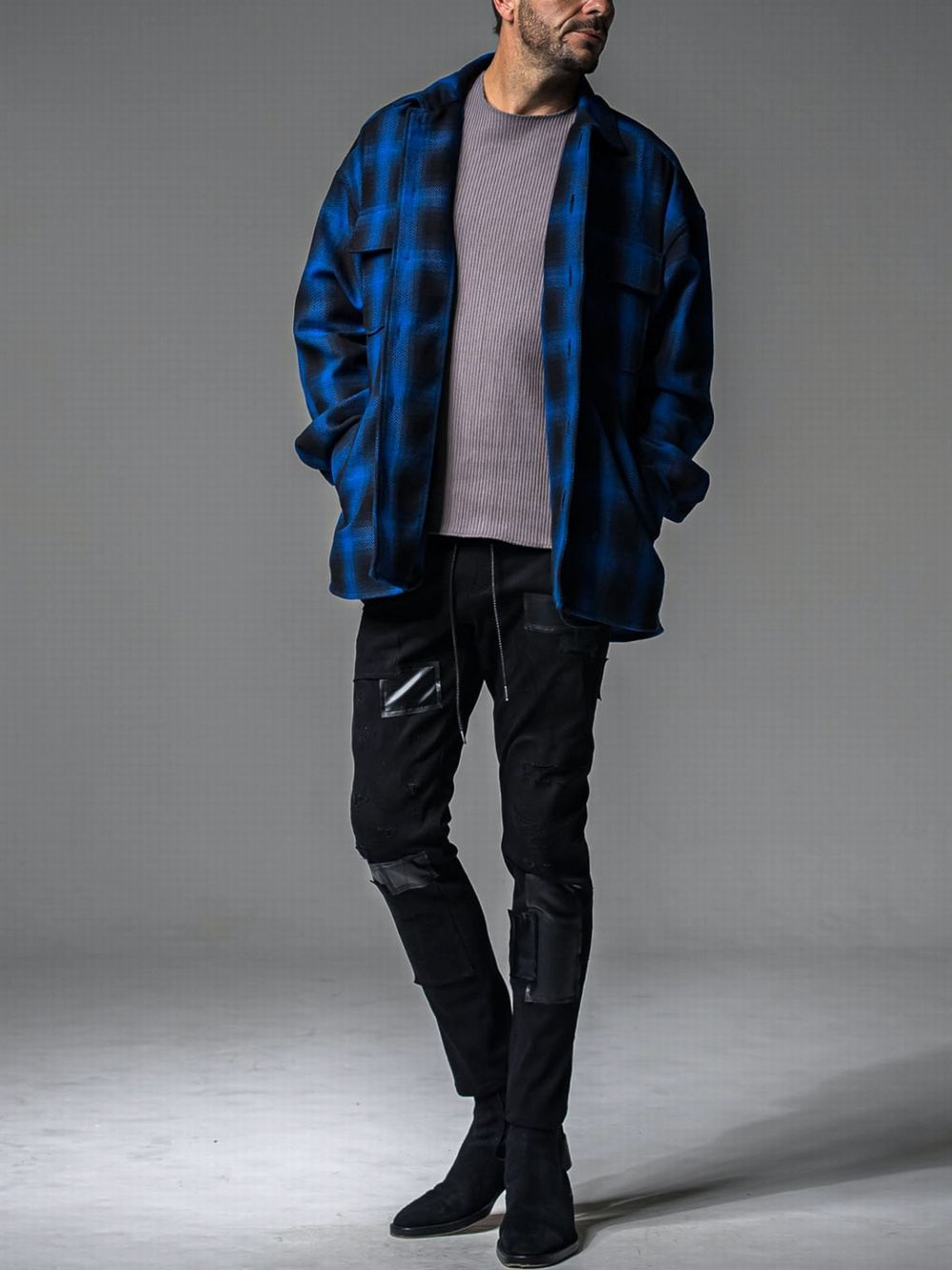 CUTOFF RAIL LONGSLEAVE  (グレー)   カットオフロングスリーブ