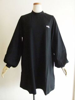 《LADIES》 ローズ刺繍+ロゴプリント チュニック ワンピース (ブラック)  3141MDA83-217798
