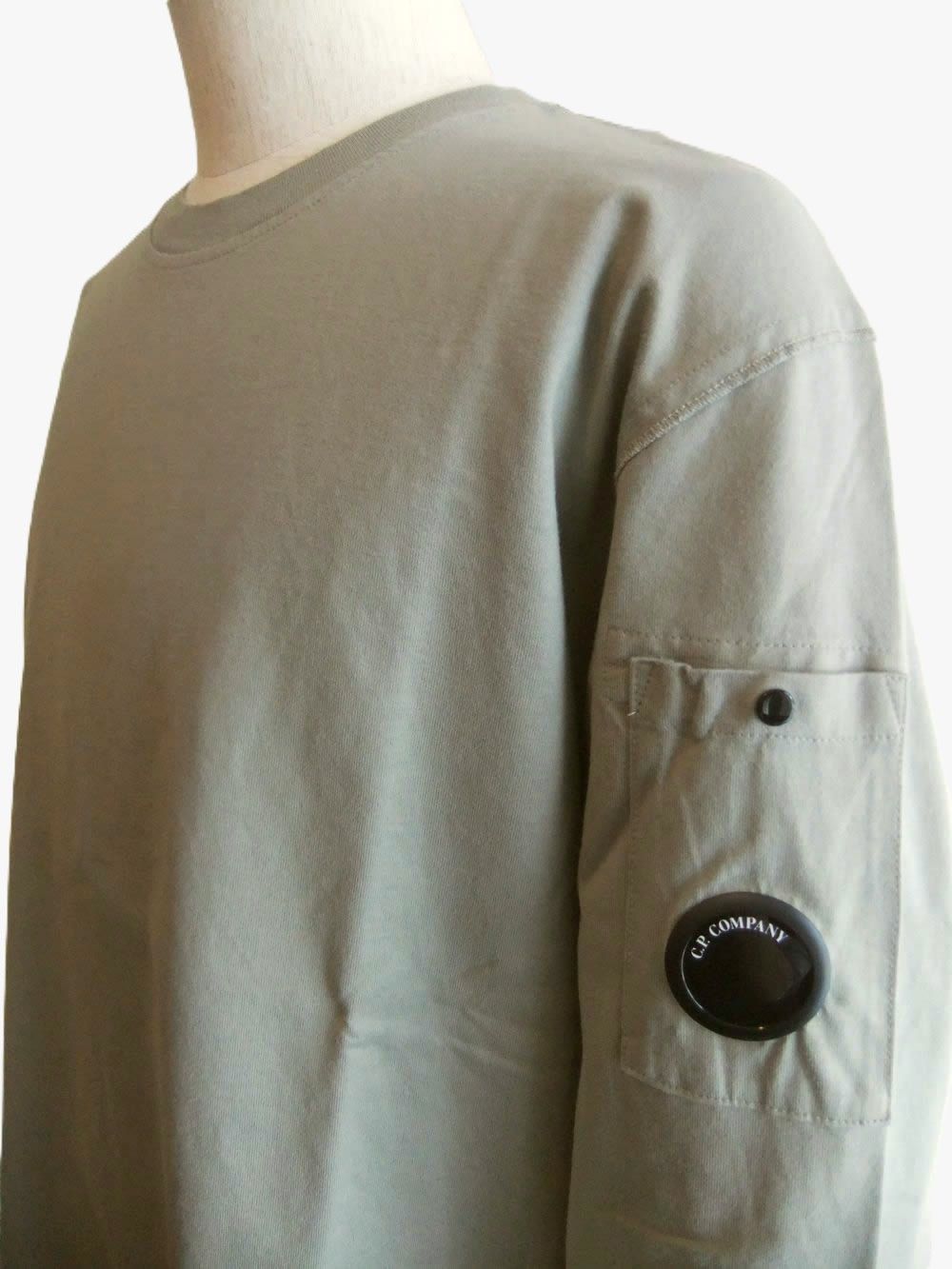 30/2 MERCERIZED JERSEY TWISTED LONG SLEEVE LENS TSHIRT  (グレージュ) クルーネック 長袖シャツ